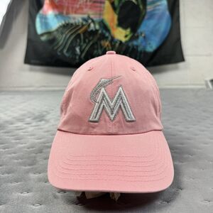 Miami Marlins Hat Cap Pink Silver MLB Baseball Florida 47’ Strap Back Ladies
